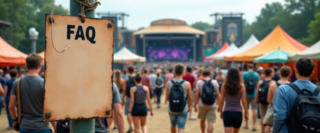 Festival-goers at Grand Forks Carnival – Rock Fest Edition checking event information at an FAQ booth.